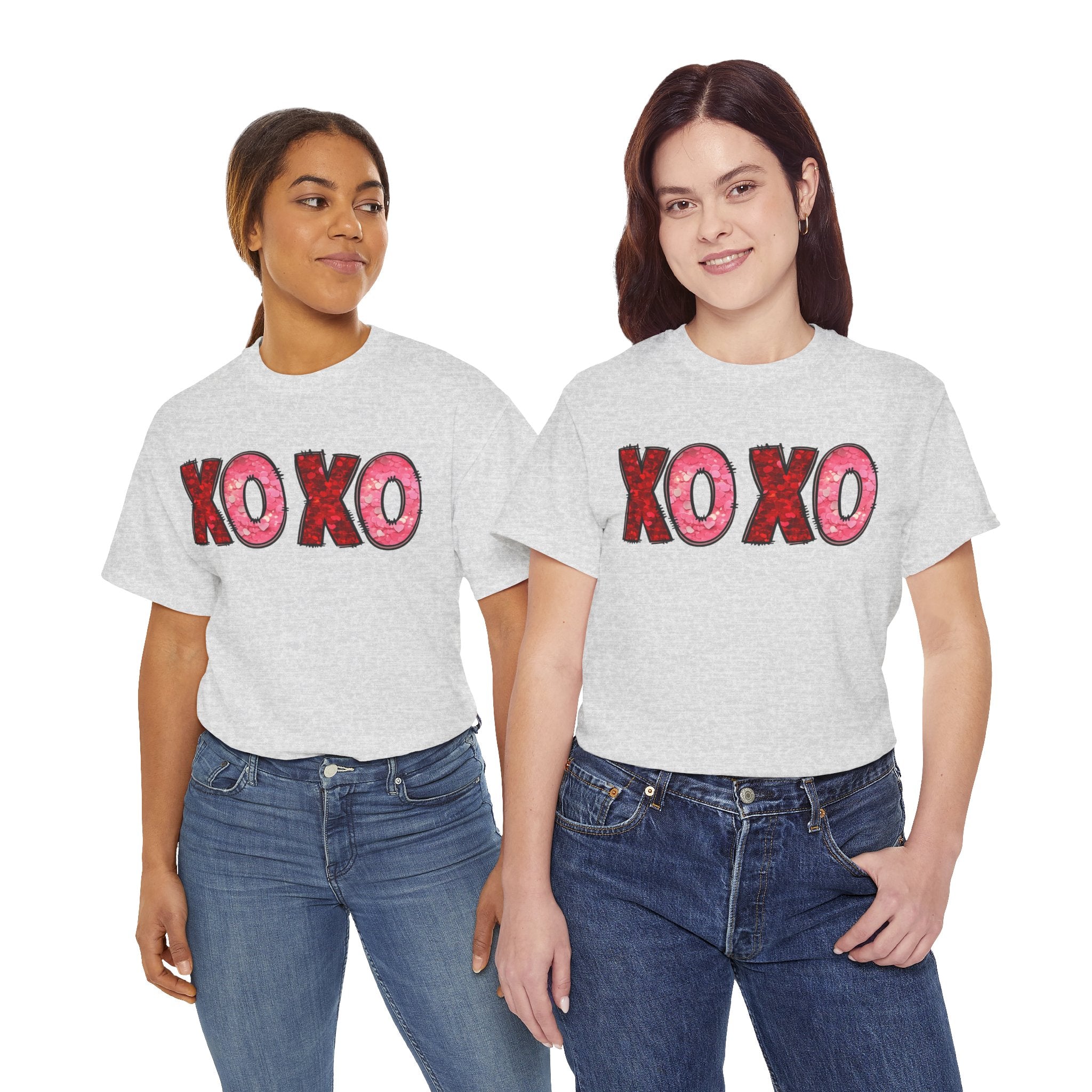 XOXO Valentine T-Shirt — Pink Red Love Graphic Tee