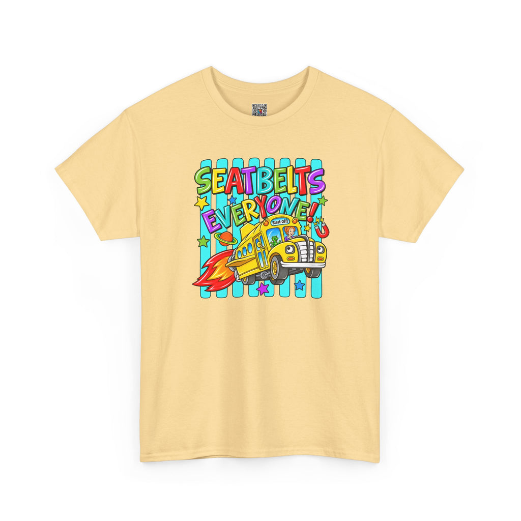 Seatbelts Everyone T-Shirt | Retro School Bus Graphic Tee | Cr8tive Designs