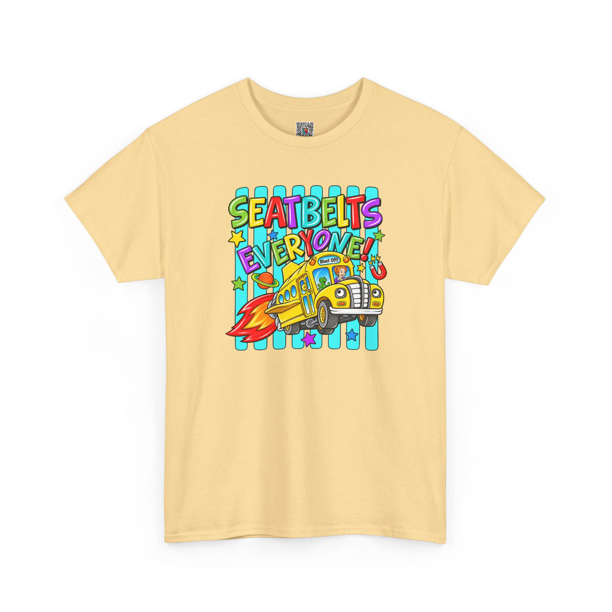 Seatbelts Everyone T-Shirt | Retro School Bus Graphic Tee | Cr8tive Designs