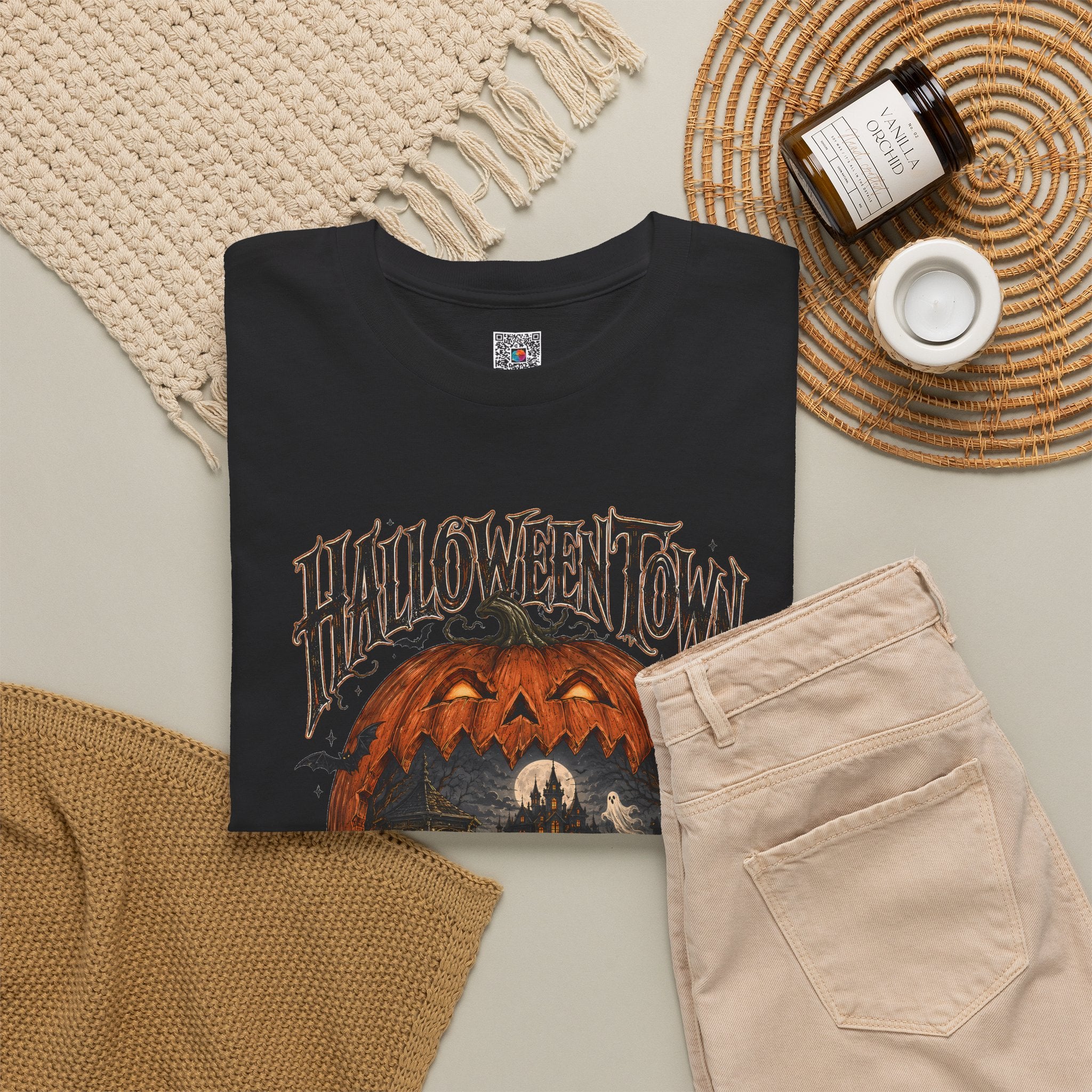 Halloweentown Pumpkin Graphic Tee | Spooky Jack-O-Lantern T-Shirt | Cr8tive Designs