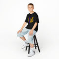 Wildcats Vertical Mascot | Purple & Gold Youth School Spirit T-Shirt | Cr8tive Designs