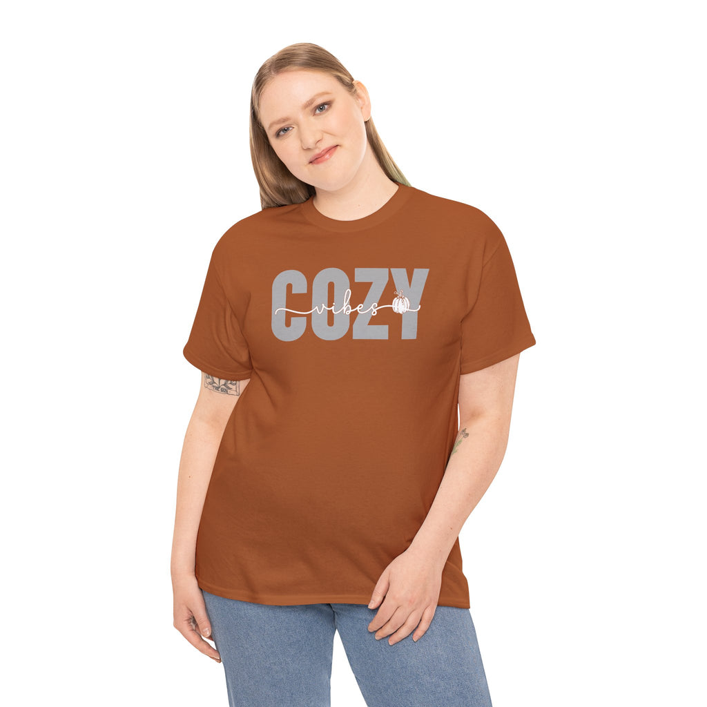 Cozy Vibes Pumpkin Tee | Minimalist Fall Graphic Shirt | Cr8tive Designs