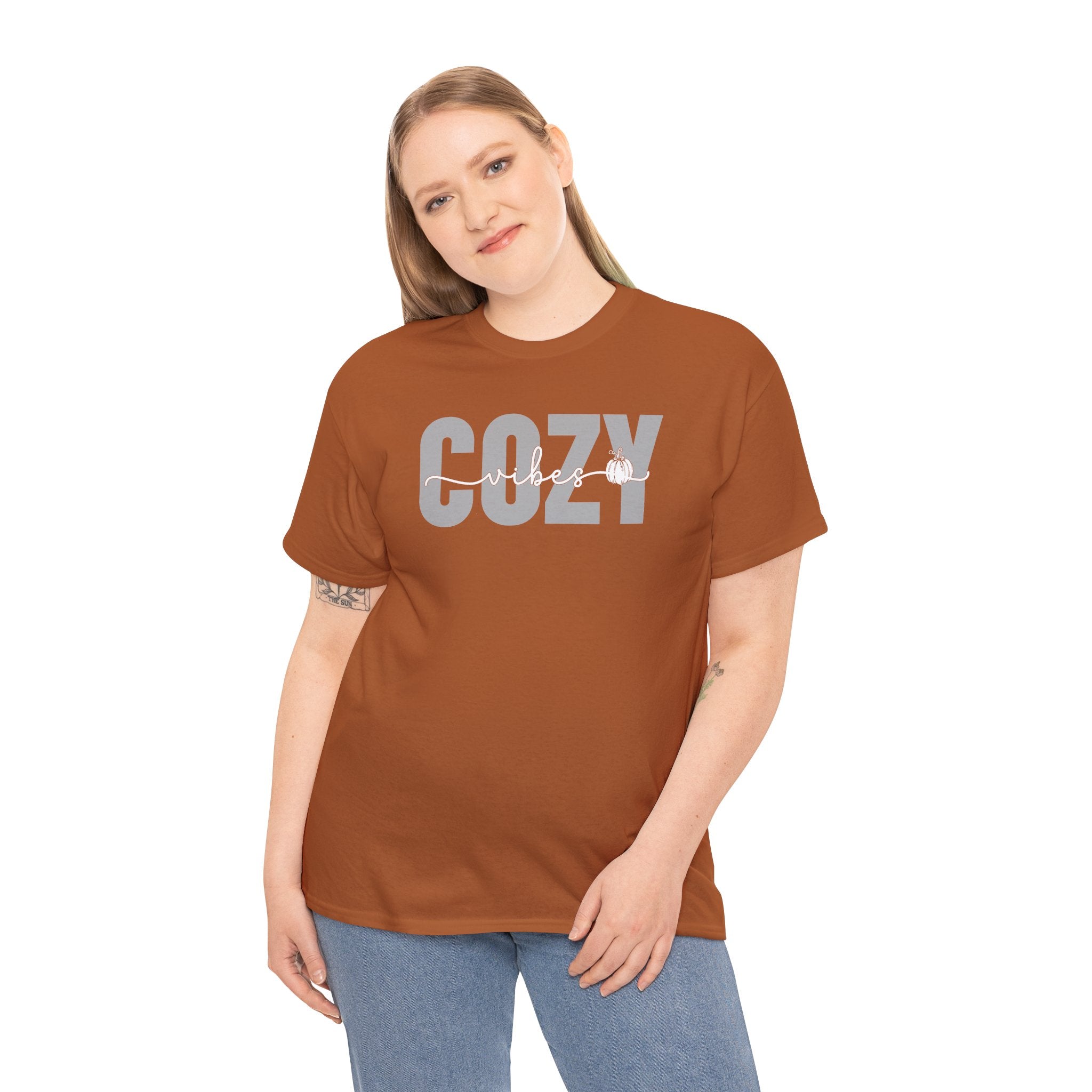 Cozy Vibes Pumpkin Tee | Minimalist Fall Graphic Shirt | Cr8tive Designs