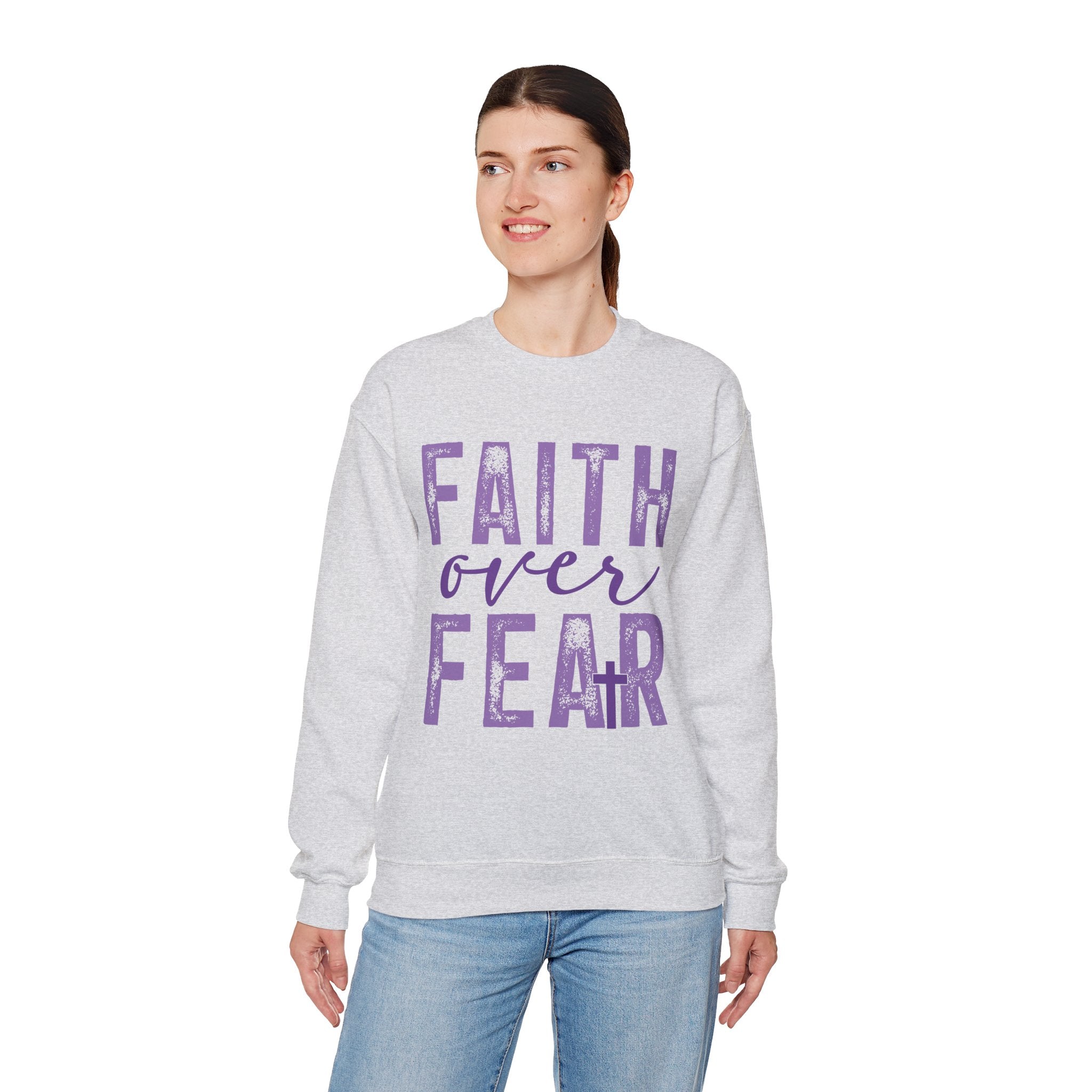 Faith Over Fear – Inspirational Christian Faith Sweatshirt | Cr8tive Designs