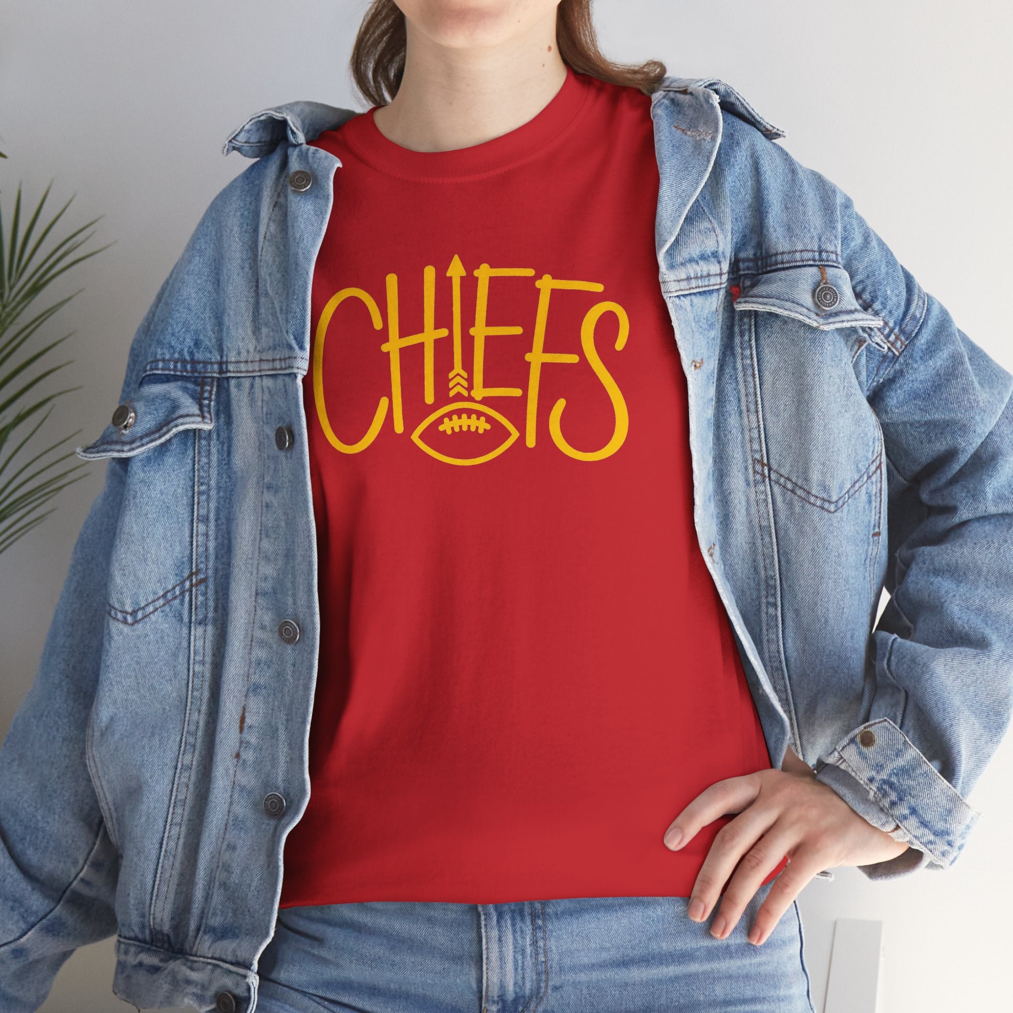 Chiefs Graphic T-Shirt | Red and Gold Sunday Football Spirit Tee | Cr8tive Designs
