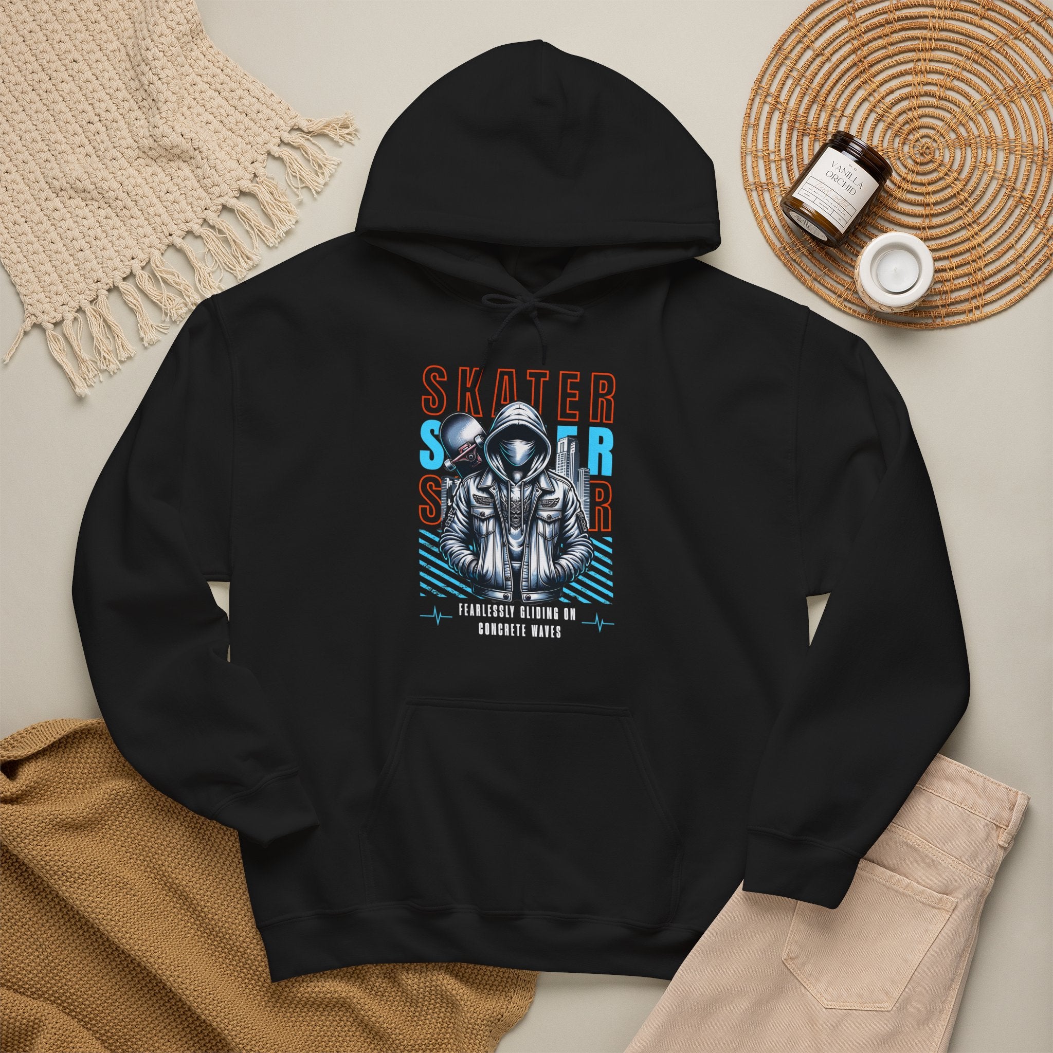 Skater Fearlessly Gliding | Urban Streetwear Hoodie | Cr8tive Designs
