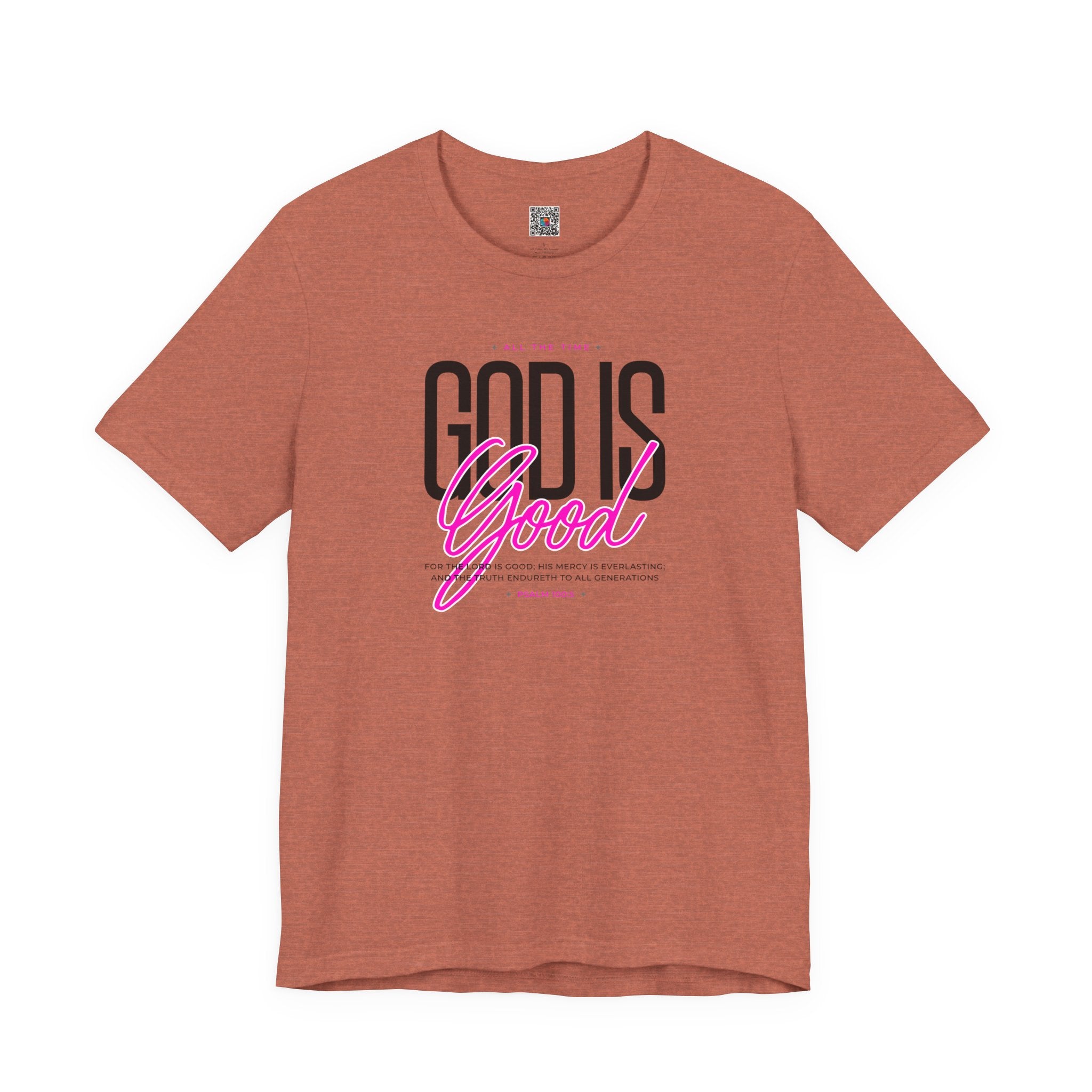 God Is Good T-Shirt | Faith Christian Tee with Pink Script | Cr8tive Designs