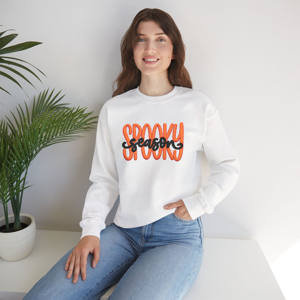 Embroidered Spooky Season Sweatshirt | Halloween Crewneck | Cr8tive Designs