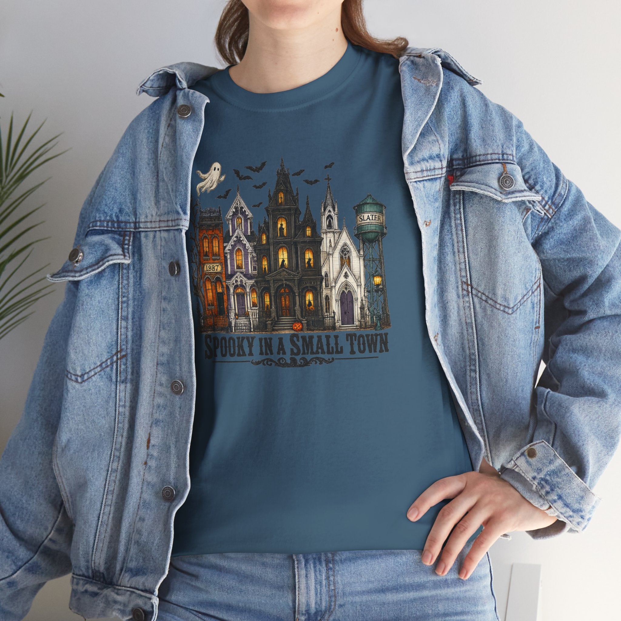 Spooky in a Small Town Tee | Vintage Slater Haunted House T-Shirt | Cr8tive Designs