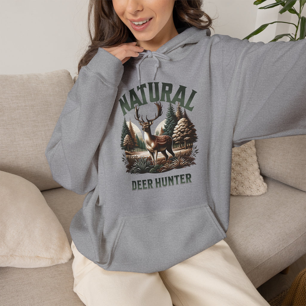 Natural Deer Hunter Hoodie | Woodland Wildlife & Hunting Design | Cr8tive Designs