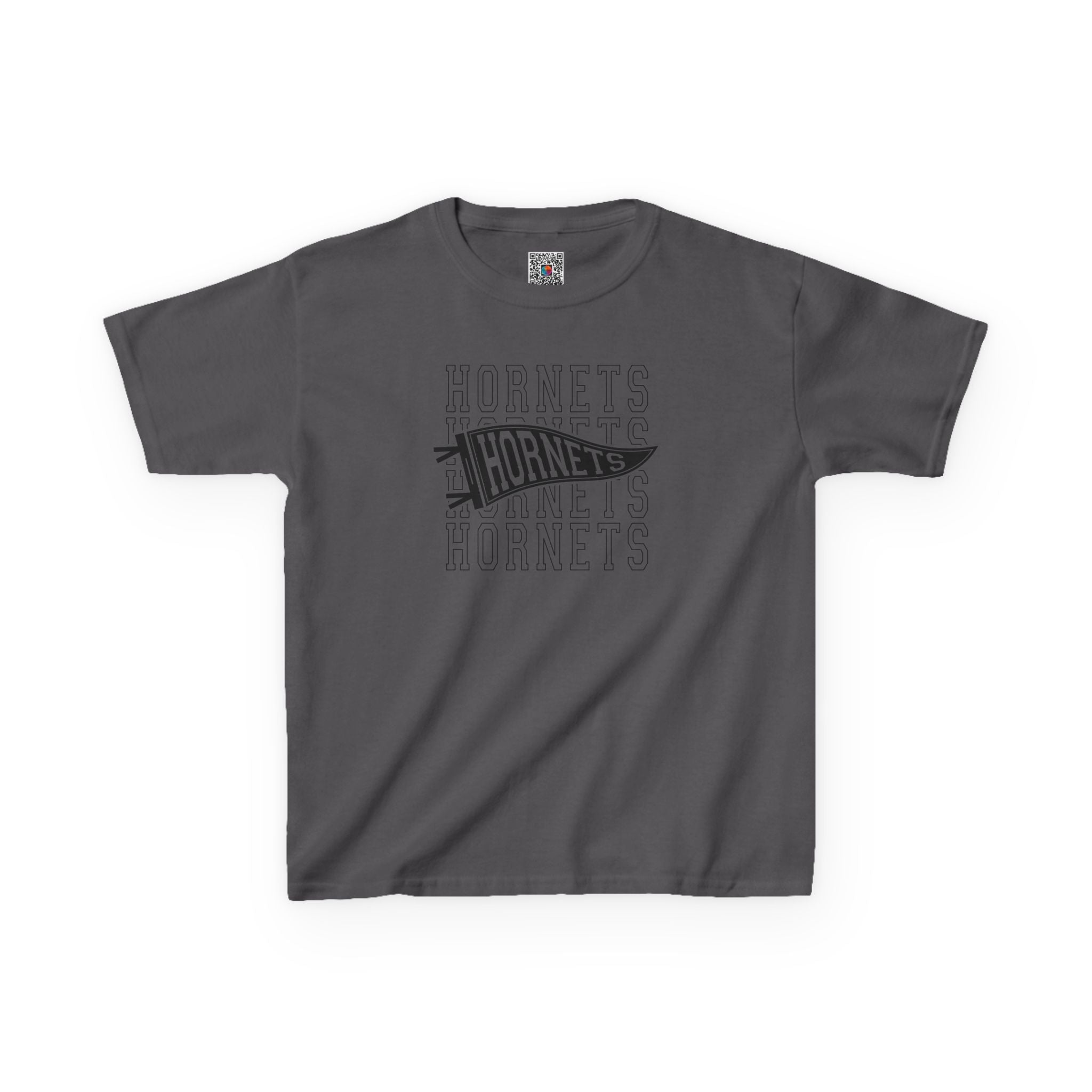 Hornets Pennant Repeat Youth T-Shirt | School Spirit Mascot Tee | Cr8tive Designs