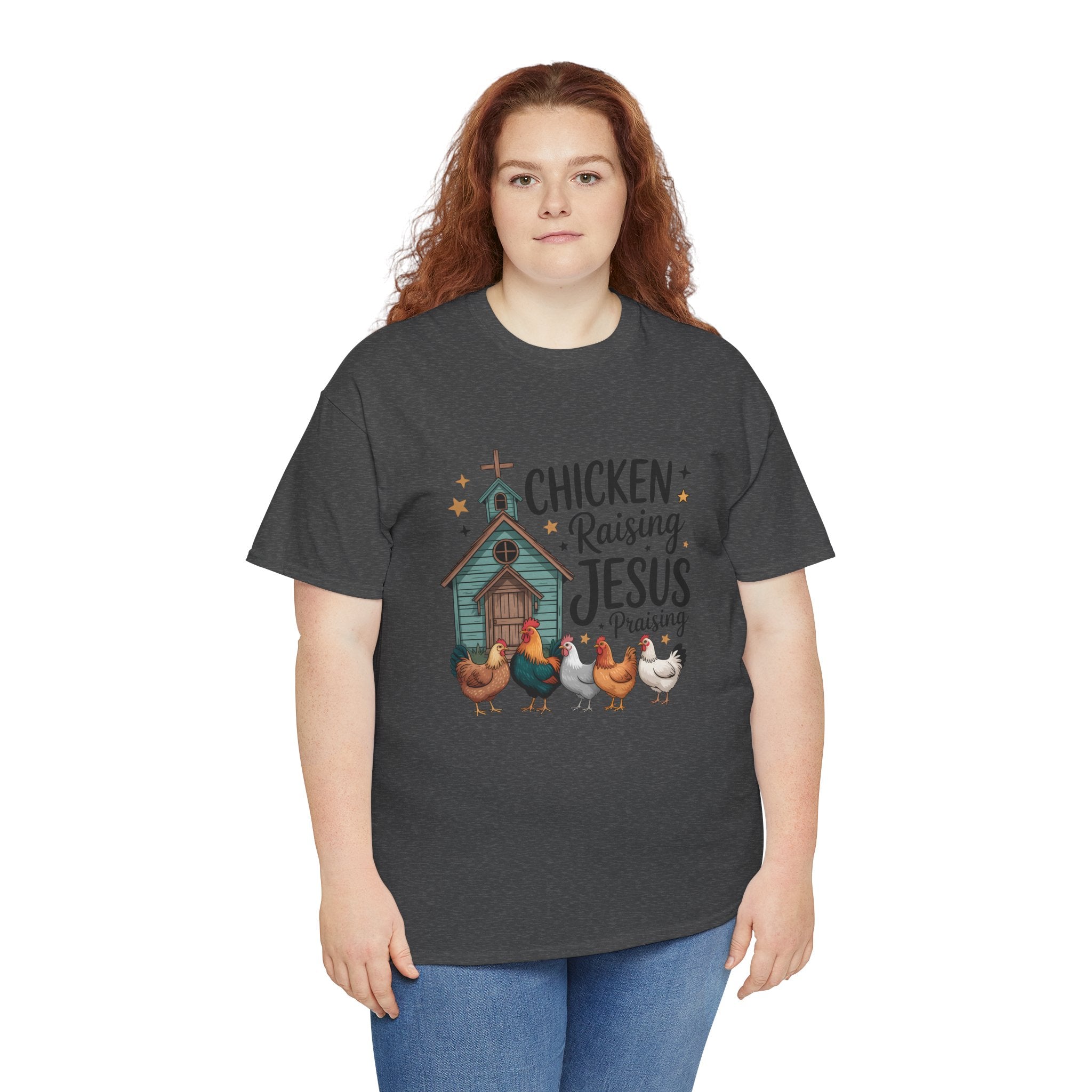 Chicken Raising, Jesus Praising | Farm Faith Shirt | Cr8tive Designs