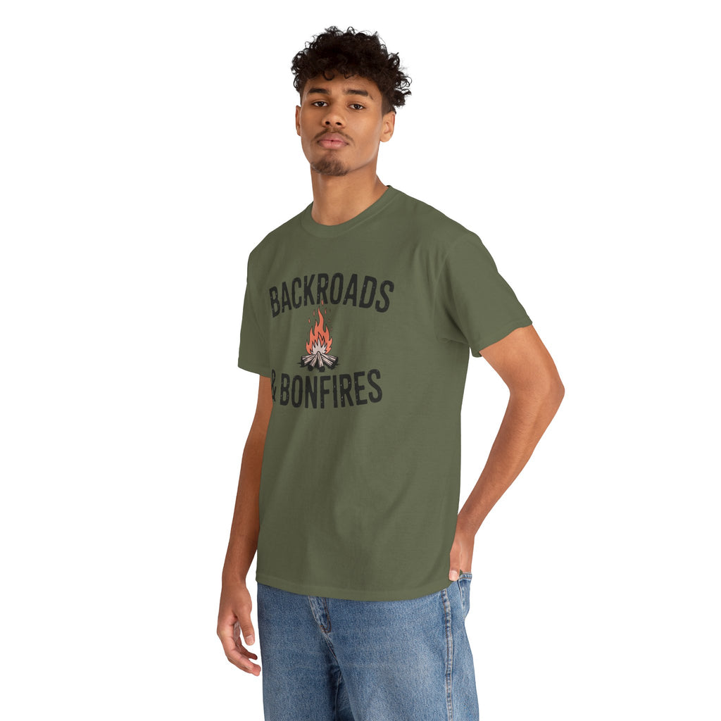 Backroads & Bonfires | Rustic Outdoor Graphic Tee | Cr8tive Designs