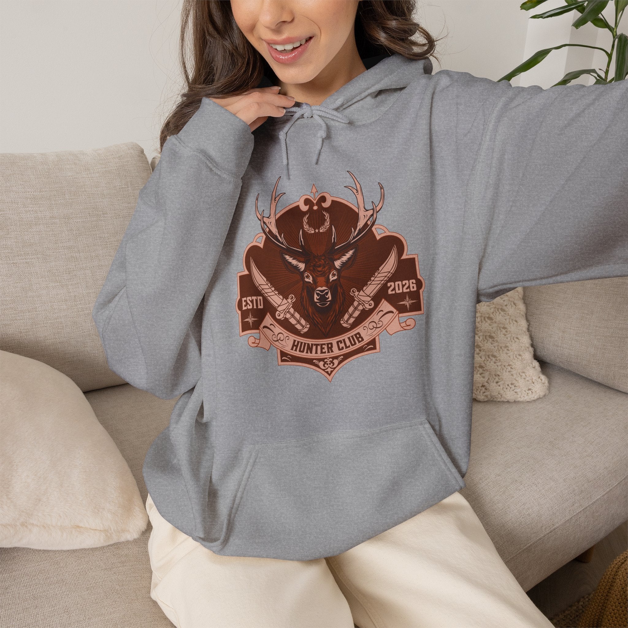 Hunter Club Hoodie | Vintage Deer Hunting Design | Cr8tive Designs