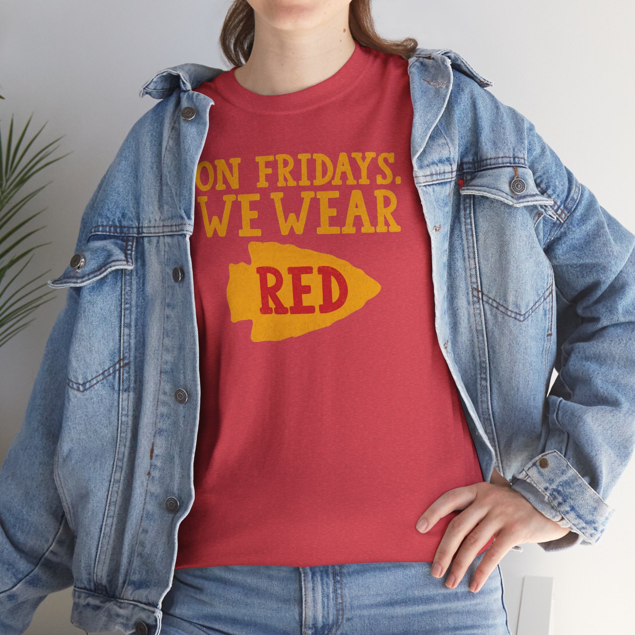 On Fridays We Wear Red Unisex T-Shirt | Football Sunday Game Day Tee | Cr8tive Designs