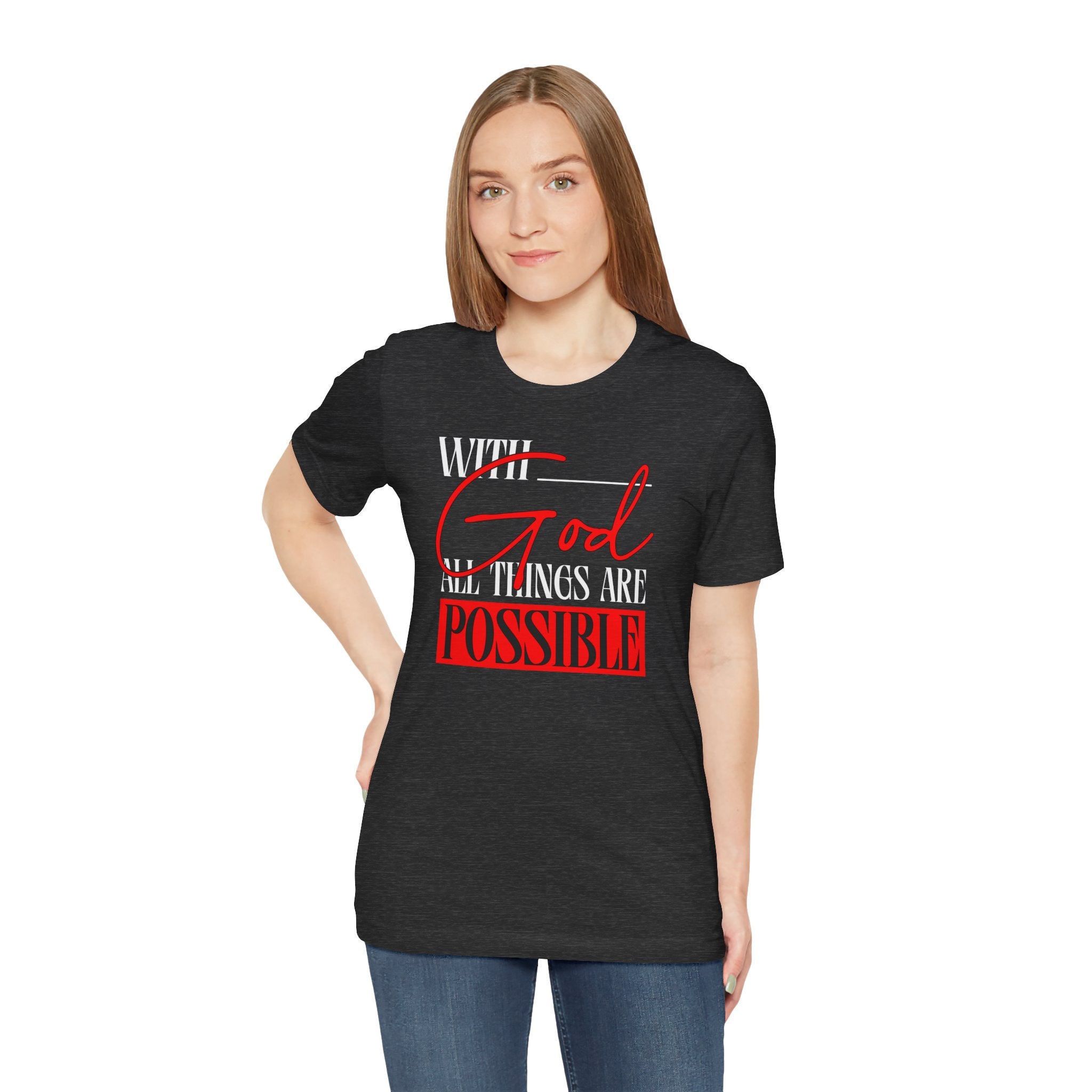 With God All Things Are Possible T-Shirt | Inspirational Christian Faith Tee | Cr8tive Designs