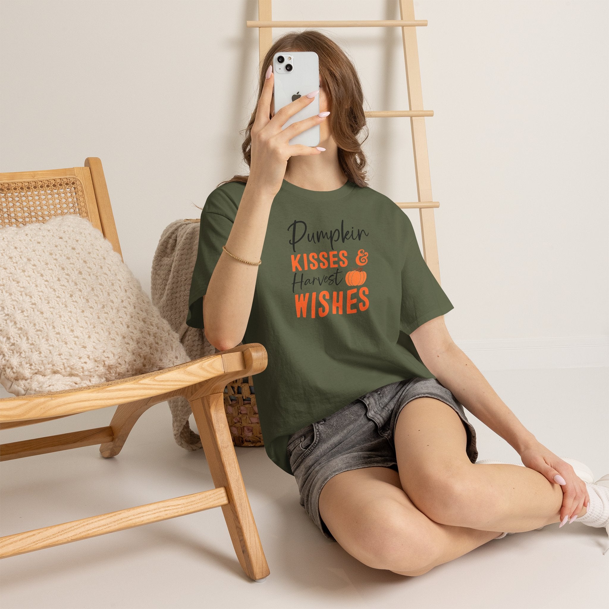 Pumpkin Kisses & Harvest Wishes Tee  | Fall Graphic T-Shirt | Cr8tive Designs