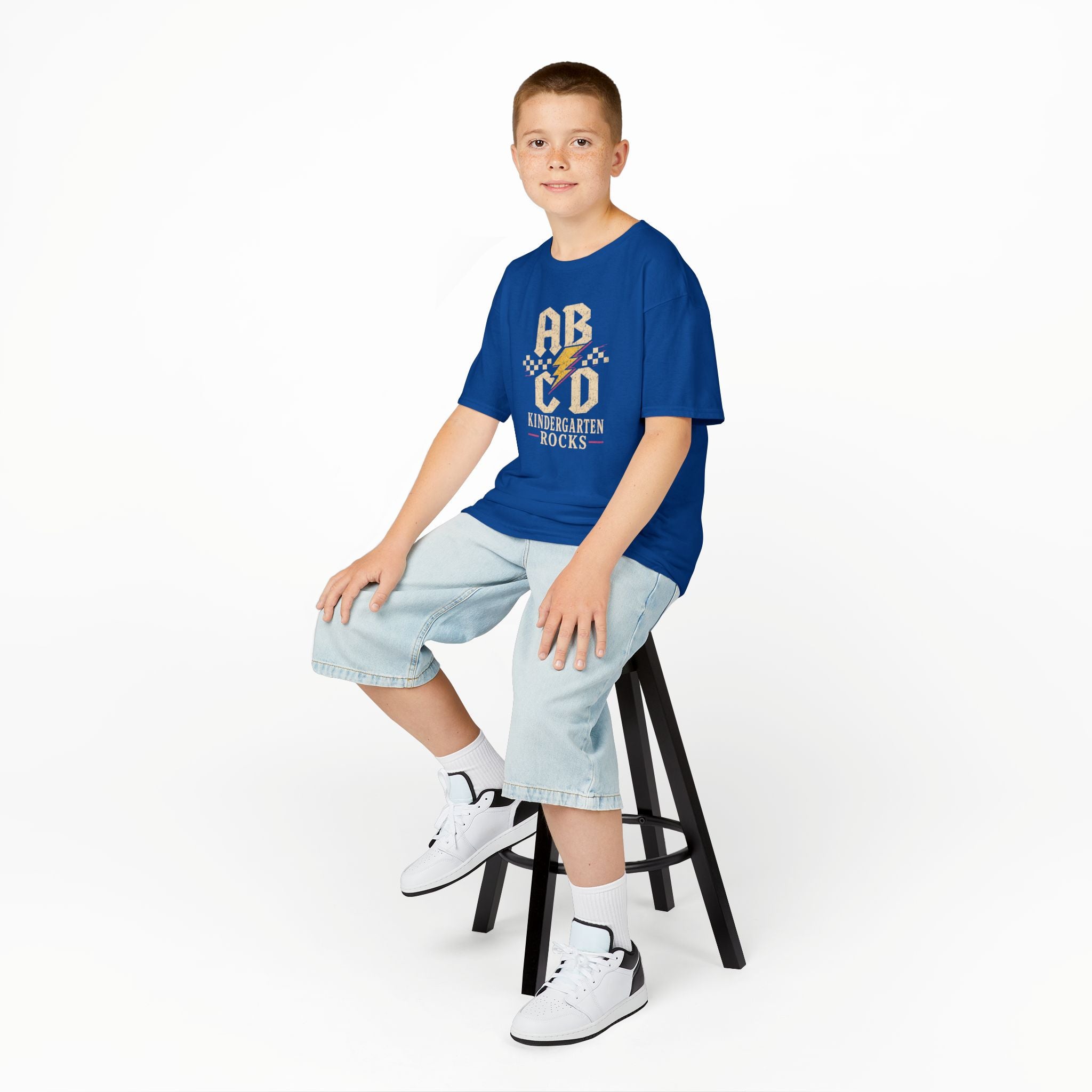 Kindergarten Rocks ABCD Youth T-Shirt | Retro Back-to-School Tee | Cr8tive Designs