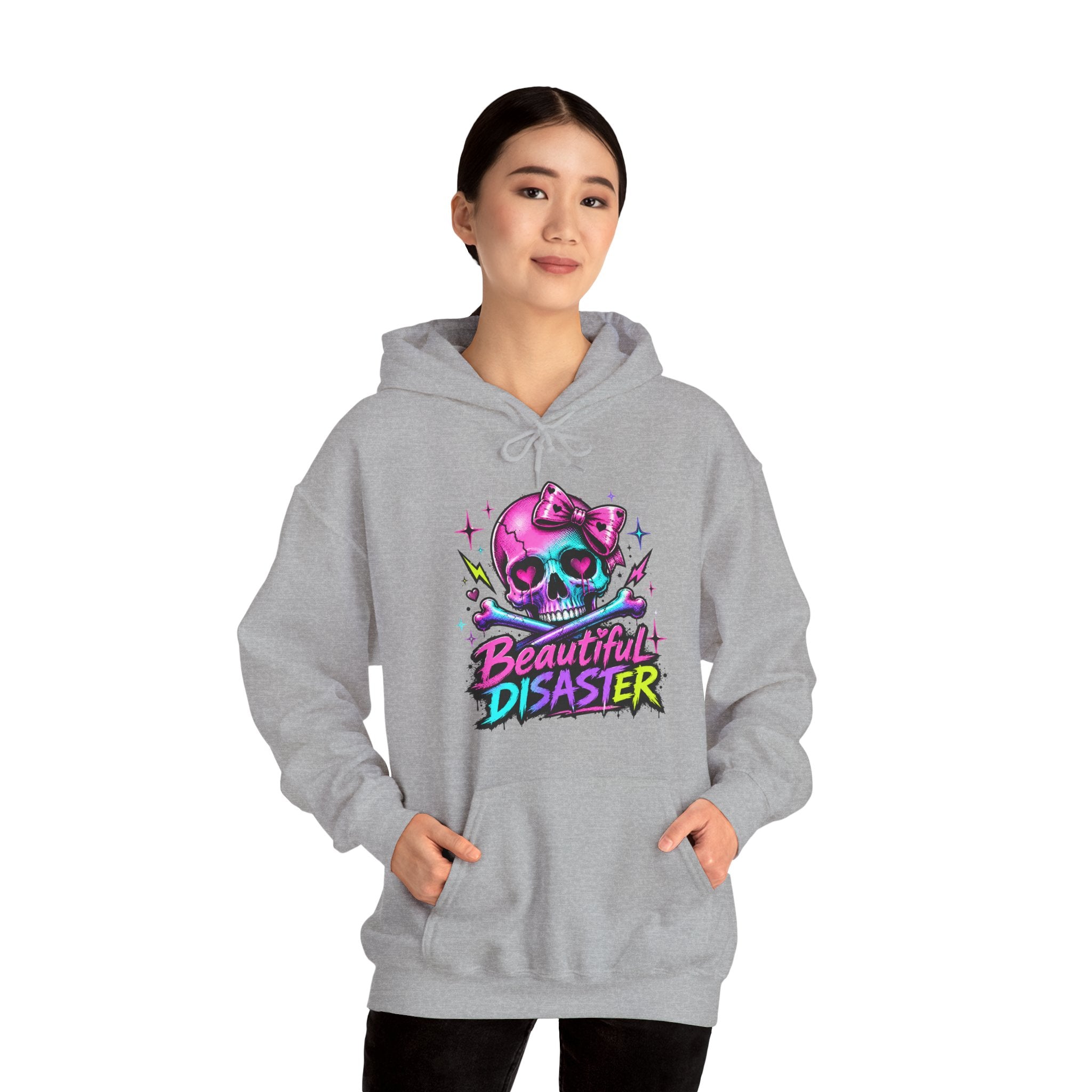 Beautiful Disaster | Colorful Edgy Skull Hoodie | Cr8tive Designs