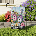 Welcome Birdhouse Garden Flag | Spring Floral Garden Decor | Cr8tive Designs