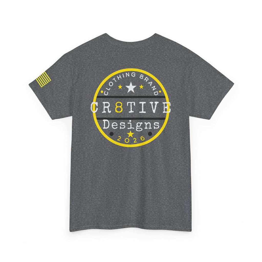 Yellow Logo Badge Graphic Tee/Cr8tive Designs