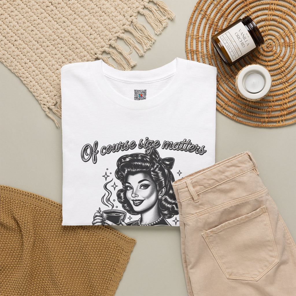 Of Course Size Matters No One Wants a Small Cup of Coffee T-Shirt | Funny Sarcastic Tee | Cr8tive Designs