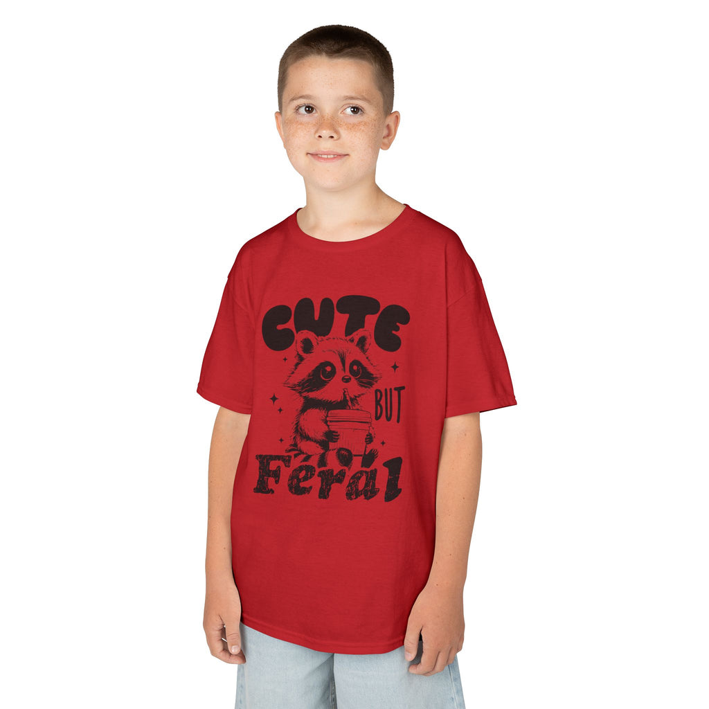 Cute but Feral Raccoon | Funny Kids Animal T-Shirt | Cr8tive Designs
