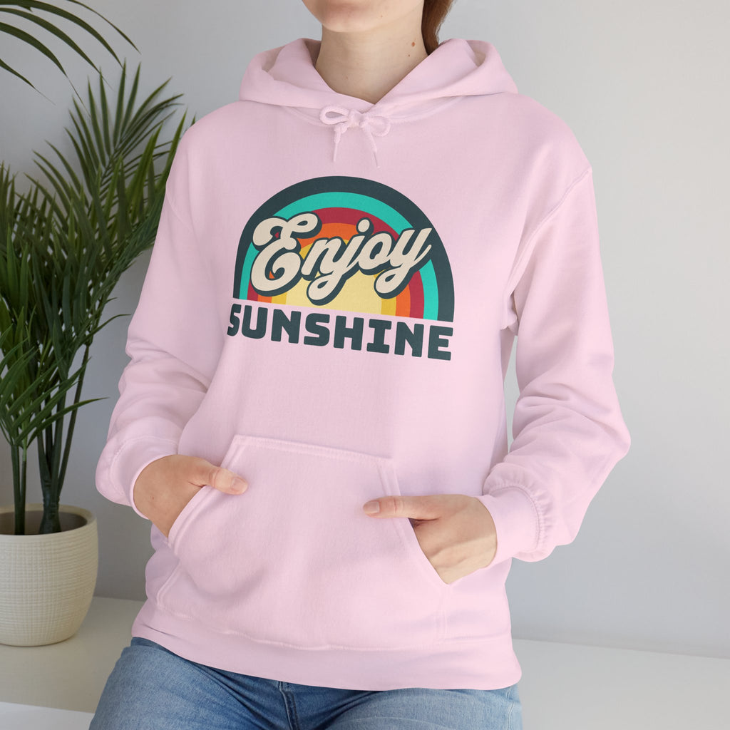 Enjoy Sunshine | Colorful Retro Rainbow Hoodie | Cr8tive Designs