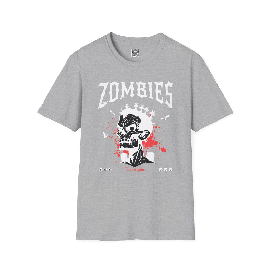 Zombies Skull T-Shirt | Gothic Horror Band Tee with Blood Splatter | Cr8tive Designs