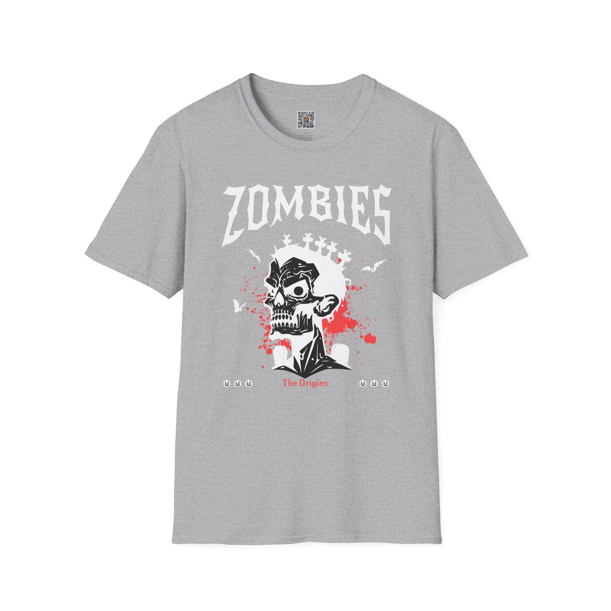Zombies Skull T-Shirt | Gothic Horror Band Tee with Blood Splatter | Cr8tive Designs
